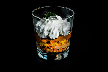 whipped cream and nuts