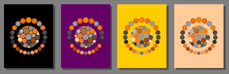 Mosaic Halloween colors design backgrounds collection vector design element for websites, blogs, advertisements, magazine, articles, flyers, posters, backgrounds, business cards, logo, and tri-folds