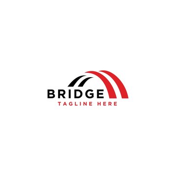 Fototapeta bridge simple modern logo vector