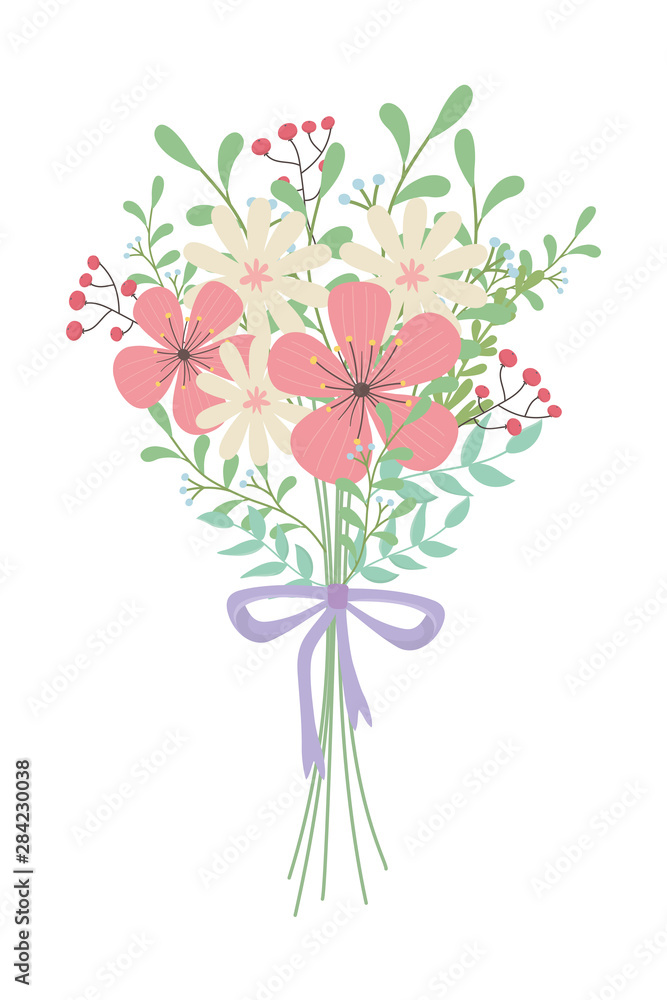 Poster Isolated bunch of flowers design