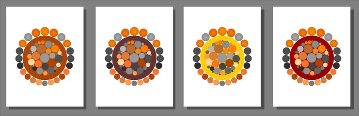 Mosaic Thanksgiving fall autumn color design backgrounds collection vector element for websites, blogs, ads, magazine, articles, flyers, posters, backgrounds, business cards, logo, and tri-folds