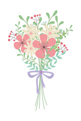 Isolated bunch of flowers design