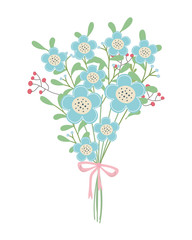 Isolated bunch of flowers design