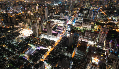 aerial view of the city of Bangkok