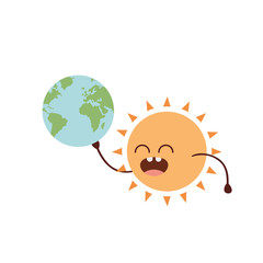 planet earth kawaii isolated icon vector illustration