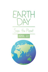 earth day label icon vector illustration