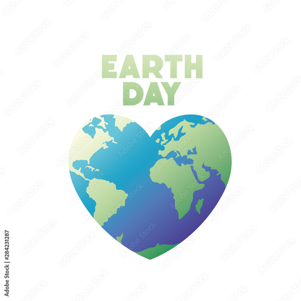 Sticker earth day label icon vector illustration