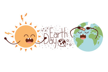 earth day label icon vector illustration