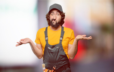 handyman worker thinking