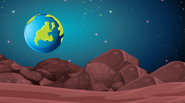 Mars landscpae earth scene