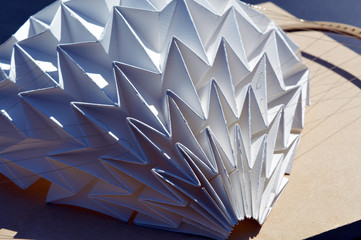 abstract geometric origami paper fold sculpture