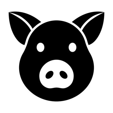 Pig Head / Face Or Pork Bacon Flat Vector Icon For Animal Apps And Websites