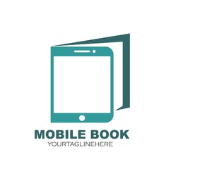 phone and  book logo icon vector illustration design