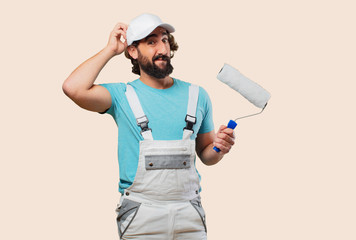 profesional painter thinking