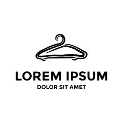 Hanger vintage logo hand drawn design template