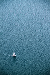 Top view of sailing boats