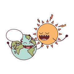 planet earth kawaii isolated icon vector illustration
