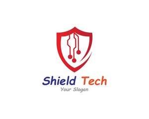 Shield Technology Logo Template Design Vector, Emblem, Design Concept, Creative Symbol, Icon