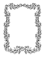 Flowers and leaves frame design