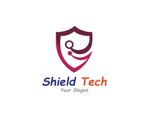 Shield Technology Logo Template Design Vector, Emblem, Design Concept, Creative Symbol, Icon