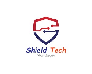 Shield Technology Logo Template Design Vector, Emblem, Design Concept, Creative Symbol, Icon