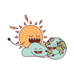 planet earth kawaii isolated icon vector illustration