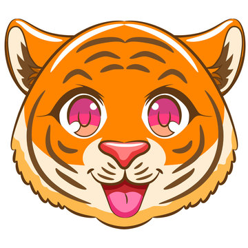 Tiger vector face graphic clipart design
