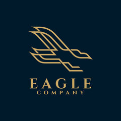 eagle simple logo, line art style, suitable for business corporate, mascot brand, flight, travel and sport , modern elegant design