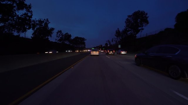 Los Angeles Freeway I10 East Dusk Driving Template 02 26th Street