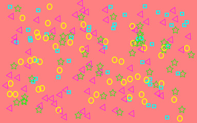 abstract seamless multi colors geometric on pink background