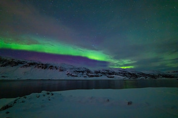 Fototapeta na wymiar Aurora above the Fjord