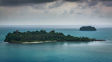 Koh Chang Island with Smaller Islands with Clouds