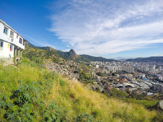 Fototapeta na wymiar Landscape from the top of Borel hill in Rio de Janeiro.
