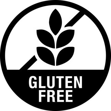 Gluten Free Symbol for Food Packaging with Label	