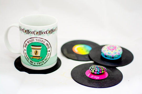 cafe vintage posa vasos tasa 