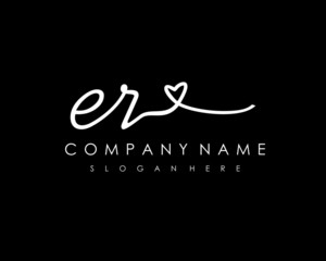 ER Initial handwriting logo vector