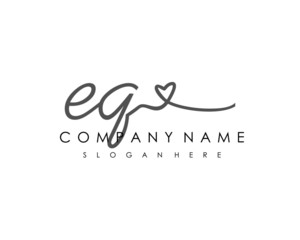 EQ Initial handwriting logo vector