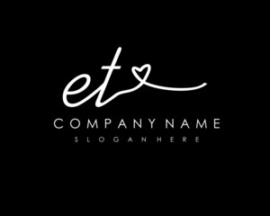 ET Initial handwriting logo vector