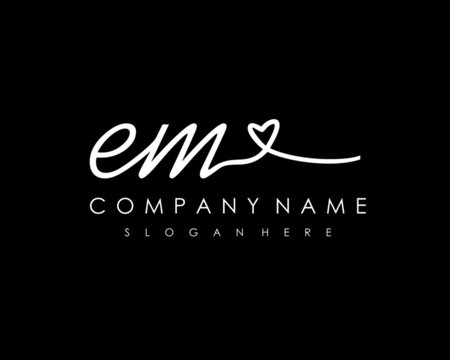 EM Initial handwriting logo vector