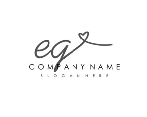 EG Initial handwriting logo vector