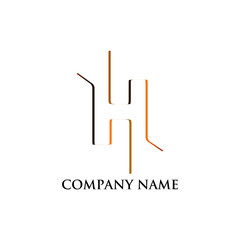 Initial Letter H for property business Design Logo Template. Letter H branding company.