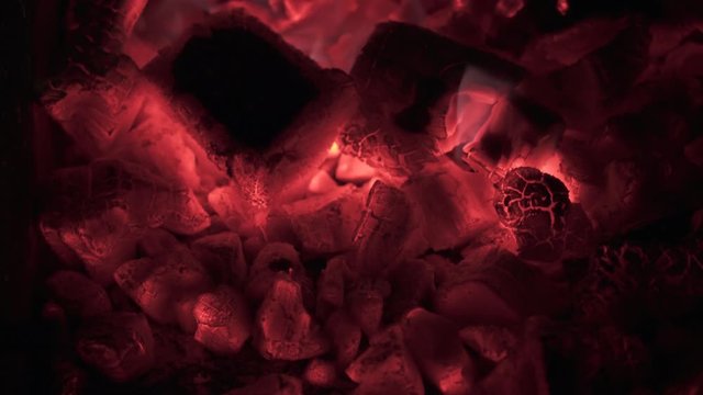 Amazing hot view of coal combustion