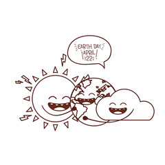 planet earth kawaii isolated icon