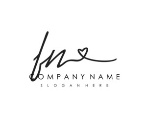 FN Initial handwriting logo vector