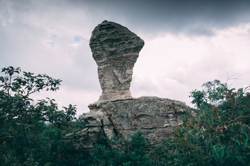 Archaeological World Cup Rock in Thailand.