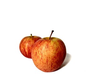 Organic apples from a Guatemalan farm on white background. fruits concept
