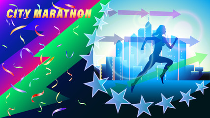 City Marathon banner, poster
