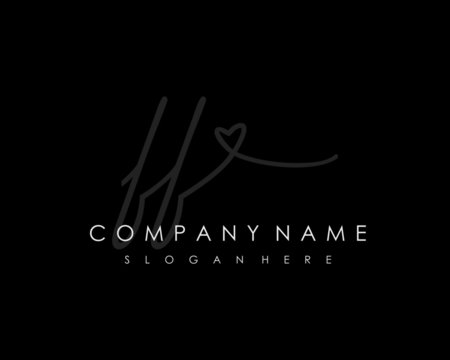 FF Initial handwriting logo vector