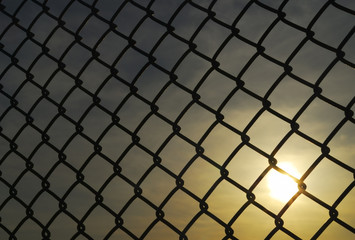 Fototapeta premium フェンス 夕暮れ 素材