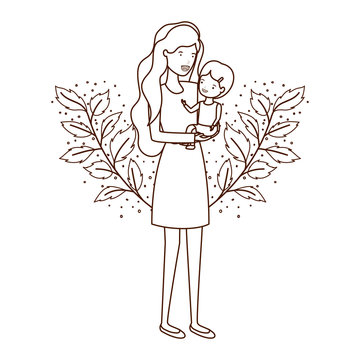 woman with baby avatar character